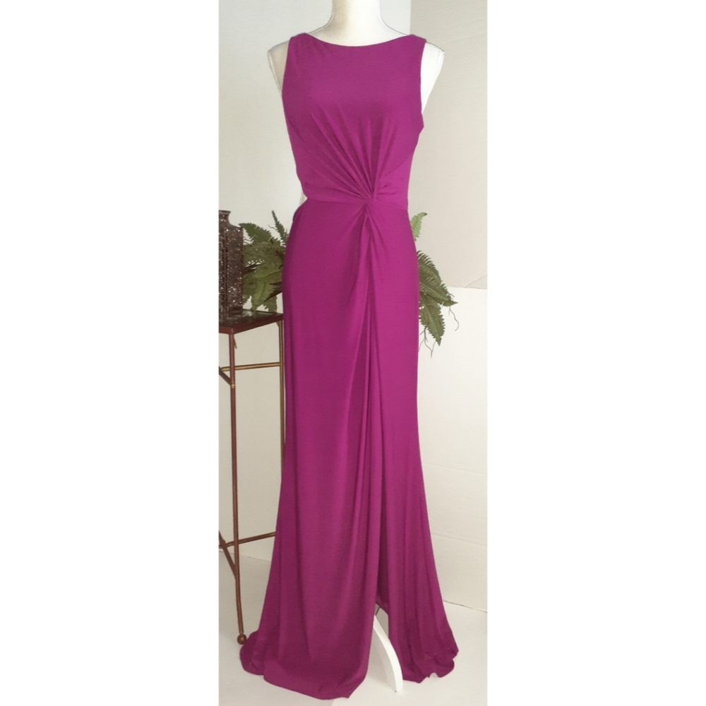 Betsy & Adam Trumpet Mermaid Cut-Out Formal Dress